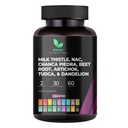 Mishas Nutraceuticals Milk Thistle Dandelion Root, NAC y TUDCA Supplement – Supports Liver Health, Liver Cleanse Detox, Kidney and Respiratory Health & Digestion System – 60 Vegan Capsules