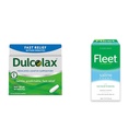 Dulcolax Fast Relief Suppositorios Laxantes Medicados Fast Relief, Rectal Use Only, Bisacodyl, 10 mg &amp; Fleet Laxative Saline Enema for Adult Constipation, 4.5 fl oz, 4 Botellas
