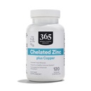 365 por Whole Foods Market, Chelated Zinc plus Copper, 120 Cuenta