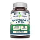 Amazing Formulas Hyaluronic Acid &amp; MSM Supplement TEN 1000 Mg Por Serving TENS TENS ANTE NO GMO ANTE Gluten Free TEN Made in USA (1 Pack, 60 Cuenta)