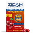 Zicam Cold Remedy Zinc Lozenges, Wild Cherry Flavor, Homeopático, Soothes Sore Throat and Coughs, Cold Shortening Medicine, Shortens Cold Duración, 25 Conde