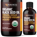 Organic Black Seed Oil Cold Pressed Liquid - Black Cumin Supplement for Immune System Function, Digestive Support, Hair Nourishment & General Health - 8 Fl Oz - Unflavored, Non-GMO, Vegan
