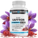 Pure Saffron Extract Capsules, 88,5 mg, 60 Veggie Capsules for Mood Enhancement, and Energy Support