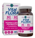 Vital Planet - Vital Flora Femenino Probiótico 60 Billones CFU, 60 Strains Diversos, 7 Prebióticos Orgánicos, Vaginal e Immune Support, Bloating, Digestive Health Probiotics for Women 60 Capsules