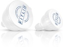 Pequeñas y grandes embudos de suplemento de proteína portátil de 2 patas, Grandes para el ejercicio previo, BCAA y Protein Powder. Contenedor gratuito fácil para el entrenamiento, viajes, para ir, fitness, WOD. (White &amp; Blue)