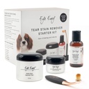 Eye Envy Dog Tear Stain Remover Kit de inicio con ProPowder Brush ¦ Solución de manchas, pastillas de aplicador, pólvora de manchas y cepillo de pequeño aplicador