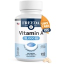 Freeda Vitamina A 15,000 UI – Retinyl Palmitate – Vegan, Kosher, No Fish – Eye, Vision, Immune & Skin Support – Tiny Easy-to-Swallow Tablets – VIT A Vitamina A Suplemento – 250 Tabletas