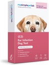 MySimplePetLab Dog Ear Infection Test Kit, Vet Aprobado, Detecta levadura & Bacterias, kit de correo, Resultados rápidos, Fácil uso en el hogar para el estómago, Orejas picantes, Soportes Dog Ear Health