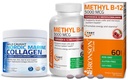 Bronson Marine Collagen Peptides Hidrolyzed Protein Powder + Metil B12 5000 mcg Vitamina B12 Metilcobalamin