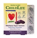 CHILDLIFE ESSENTIALS Elderberry Super-Immune SoftChew Gummies for Kids - Immune Support with Vitamin C &amp; Vitamin D3, Elderberry Immune Supplement for Babies, Toddlers & Children - Berry, 27 Softchews