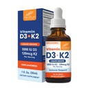 Sandhu's Vitamin D3 K2 Drops for Adults TEN 5000 IU D3 Liquid, 120mcg K2 Suplemento 1 Fl Oz (Pack of 1) TEN D3K2 Supports Superior Absorption, Energy, Immune, Muscle Health for Men &amp; Women