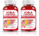 SCOLA Liver Cleanse Detox " Repair Gummies, Liver Support Supplement Incluye Milk Thistle Extract with Silymarin, Dandelion, Chicory Root, Liver Health Supplements, 120 Count
