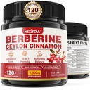 Suplemento de bereberina Organic 1500mg with Ceylon Cinnamon Bitter Melon, Liposomal Berberine HCL Complex Supplements, Immune &amp; Digestive Support - Non-GMO, Organic, Vegan Berberine Capsules 120Cts