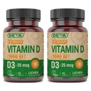 DEVA Vegan Vitamina D3 Suplemento - Una vez por día Tablet con 1000 UI - Cholecalciferol - Lichen Plant Derived - 90 Tablas pequeñas, 2-Pack