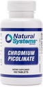Chromium Picolinate 200 Mcg 100 Tablets by Natural Systems - Suplementos de cromo para el estilo de vida activo - Excelente Absorción Suplemento de cromo - Capsulas de cromo no azúcar