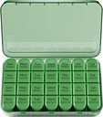 Odaro Organizador semanal de píldoras 4 veces al día, Caja de píldoras diarias 7 días, caja grande de la pila de viaje con 28 Compartimiento para mantener la medicina, vitamina y suplemento - Aceite completo
