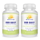Y VIVO TODAY OUR DAILY L-Methylfolate 15mg (2 Botellas) - 180 Capsules - Professional Strength Active Methyl Folate - 5-MTHF Suplemento - Non GMO, Gluten Free, No Fillers