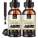 (2-Pack) Alta Potencia Shilajit Puro Himalayan Suplemento líquido orgánico, Shilajit Resin Drop for Men &amp; Women, Max Potency 85+ Clean Trace Minerals & Fulvic Acid for Energy, Metabolism & Immune Support