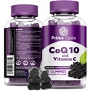Prime Code CoQ10 Gummies 200mg con vitamina C – Coenzyme Q10 Suplemento Antioxidante para el apoyo a la energía celular – Gummies Veganas fáciles de tomar para adultos – 60 Condes