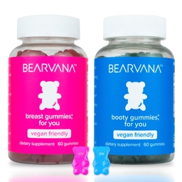 BEARVANA Top &amp; Peach Support Combo Pack Gummies for Women TEN 9 Herbal Extracts including Fenugreek, Maca & Fennel ← Essential Vitamins TEN Berry Flavor TENIDO 2-Pack (120 Gummies)