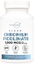 Tipo Zero Clean Chromium Picolinate Tablets (120 Servings, 1,000 MCG Por Serving) - Non-GMO, Gluten Free