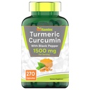 tnvitamins Turmeric Curcumin Capsules with Black Pepper Silencio 1500 MG - 270 Capsules  Bulk Size - 3 Month Supply! ← Golden Turmeric Curcumin Supplement with Black Pepper ← Non-GMO ← Producido en Los Estados Unidos