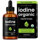 Orgánica Iodine Liquid Drops - 250 mcg Iodine Suplemento para Mujeres &amp; Hombre - Potasio Iodide Solución 250 mcg - 590 Servings - Tiroide, hormonal &amp; Metabolic Support - Non-GMO, Vegan NPN 80119762