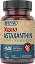 Deva Nutrición Vitaminas Astaxanthin 4mg, Vegan, Hecho de Haematococcus Pluvialis Microalgae, 30 cápsulas, 1-Pack