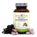 Herbal Roots Organic Black Elderberry Capsules ← Max Strength Silencio Hecho con el Sambucus Orgánico  60