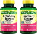 Extracto de arándano de Spring Valley para la salud del tracto urinario, Suplemento diario, Salud antioxidante, 60 cuenta, 500 mg por cápsula (Pack of 2)