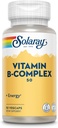 SOLARAY Vitamina B Complejo 50 mg - Vitaminas Celulares de Energía - Metabolismo y Nerve Salud Apoyo con Vitamina B12, Vitamina B1, B6, Niacina, Ácido Fólico, Biotina y Otras vitaminas B - Vegan, 50 VegCaps