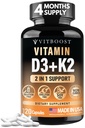 VITBOOST Vitamina D3 K2 Complejo - Fácil de Tragar - Vitamina D (D3) 5000 UI (125 mcg) & K2(MK-7) 90 mcg ← Non-GMO ← Libre de gluten Silencio EE.UU.