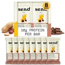 Enviar barras de proteína vegana de base vegetal, con verdes (Peanut Cacao Crunch, 8 barras) – Sólo ingredientes reales, cero añadido azúcar, libre de gluten, sin lácteos