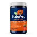 Suplemento de perros NaturVet All-in-One - para soporte conjunto, digestión, piel, cuidado de la carne – Multivitaminas de perros con minerales, Omega-3, 6, 9 – Vitaminas sin trigo para perros – 120 cerdas suaves