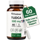 PriSTINE'S Tudca 500MG Liver Support & Purified Bile Salts Supplement Capsules - 60 Day Supply - Gallbladder Liver Organ " Digestion Detox and Cleanse Support Supplement - Gluten Free Non GMO