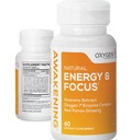 Awakening Natural Energy & Focus Nootropic Supplement with Panax Ginseng, Guarana Extract " Chromium Picolinate  durable Brain Supplement for Focus, Energy, Mood " Clarity TEN Gluten Free Veggie, USA - 60 Caps