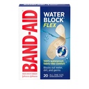 Banda-Aid Brand Water Block Flex 100% A prueba de agua Bandas Adhesivas para primeros auxilios de cortes menores, rayas " , Diseño Ultra-Flexible, Sterile, All One Size, 20 ct