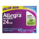 Allegra Adulto 24-Hour Alivio de Alergia Gelcaps, Indoor no Hornos y Alergia al aire libre Medicina, 180 mg Fexofenadine HCI Antihistamine Pill, 60-Count