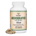 Andrographis Capsules Max Andrographides - 1000mg Tamaño de servicio (120 cápsulas) con AP-Bio (Extracto de Andrographis Paniculata) - Clínicamente estudiado para la salud del sistema inmunológico por madera doble
