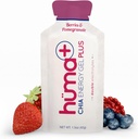 Huma Plus (Doble Electrolytes) - Chia Energy Gel, Berries & Pomegranate, 24 Gels - Stomach Friendly, Real Food Energy Gels
