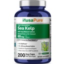 NusaPure Sea Kelp Natural Iodine 325mcg 10:1 Extracto, 65 mg Equivalente a 650 mg Cápsula 200 Cuenta (No-GMO, Vegan)