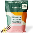 Powder de proteína de almendras (Vanilla) - 18 gramos de proteína vegana puramente saludable para hombres y mujeres - perfecto sin gluten, libre de soja &amp; smooth Gut Friendly Protein Powder for Sports Nutrition