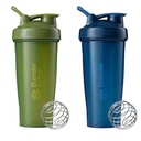 BlenderBottle Classic Shaker Bottle Perfect for Protein Shakes and Pre Workout, 28-Ounce (2 Pack), Moss y Navy