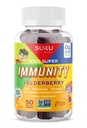SUKU Vitaminas - Niños Super Inmunidad - Elderberry, Echinacea, Vitamina A y Zinc Gummies para Immune Soporte - Fácil de Chew - No GMO, Azúcar sin gluten - Pomegranate Lime Gummy Vitaminas, 50 Conde