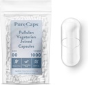 PureCaps USA - Empty Vegetarian Vegan Pullulan Pill Capsules Tamaño 00 Silencio1.000 Únete a las píldoras para evitar la muerte no certificada de GMO  durable SLS, Gluten, Preservative Free