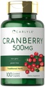 Carlyle Cranberry Pills ← 500mg ← 100 Caplets  durable Non-GMO, Gluten Free Supplement for Women &amp; Men