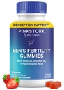 Blue Stork Fertility Suplemento Gummies para Hombre - Vitaminas Prenatales Hombres, Concepción Apoyo para Él - Salud Reproductiva, Balance Hormonal & Motilidad - 90 Cuenta