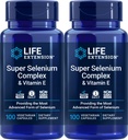 Extensión de vida Super Selenium Complejo 200 mcg &amp; Vitamina E, 100 Veg Caps (Pack of 2)