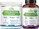 Zazzee Myo-Inositol Powder y USDA Organic Vitex Capsules, Vegan, All-Natural y Non-GMO
