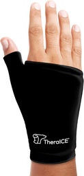 TheraICE Wrist Ice Pack Wrap Thumb Brace for either Hand for Hot ' Cold Therapy - Reusable Soft Gel Glove for Injuries, Carpal Tunnel, Artritis, De Quervain's Tenosynovitis - Fits Most Hombre - L/XL